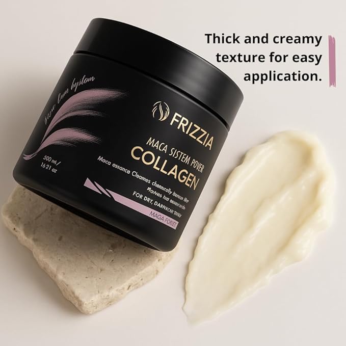 Collagen Mask with Maca and Argan Serum. Follicle strengthener, to soften, moisturize, repair and improve damaged hair 500ml / 50ml