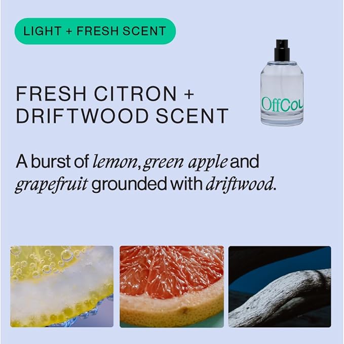 OffCourt Unisex Fragrance – Fresh Citron & Driftwood Scent - Cologne for Men & Perfume for Women, Clean Ingredients, Vegan, Cruelty-Free, Made in USA, 1.7 Oz (50ml) TSA-Friendly