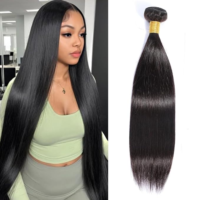 Brazilian Virgin Hair Bundles Straight 1 Bundle 22 Inch 150% Density Human Hair Virgin Brazilian Straight Bundles Human Hair Double Weft 100% Unprocessed Natural Color
