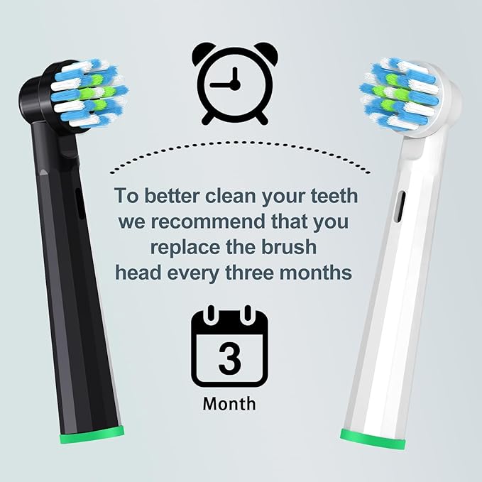 Replacement Toothbrush Heads Compatible with Oral B Braun Pro 1000/Genius X/Smart 1500, Brush Heads Refill Compatible with Oral B for Teeth and Gums Care (12 Black)