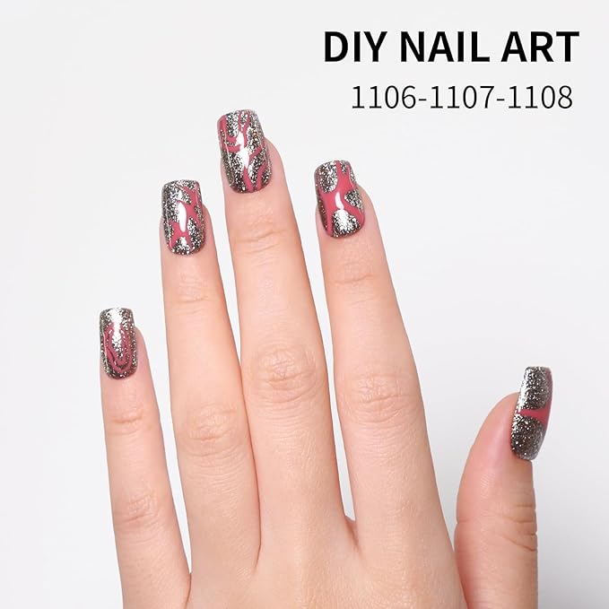 Black Gel Polish Glitter Hema Free 0.34 OZ Same Color Same Top Cover Black Reflective Sparkle UV Polish Christmas Manicure Art DIY