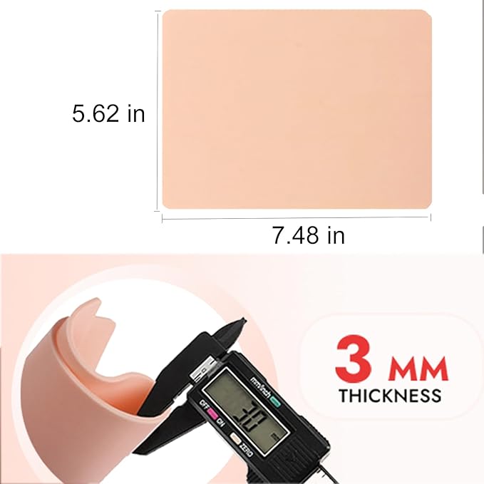10Pcs Tattoo Skin 3MM - Urknall Fake Skin Blank Tattoo Practice Skins Double Sides Fake Skins Tattooing for Beginners and Tattoos Artists Tattooing Supplies