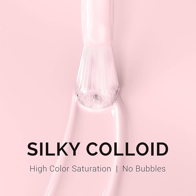 MelodySusie 0.5fl oz Light Pink Gel Nail Polish, Nails Soak Off UV LED Pastel Pink Gel Polish Gift for Women Nail Art Manicure Salon DIY Nail Design Decoration at Home-A2602