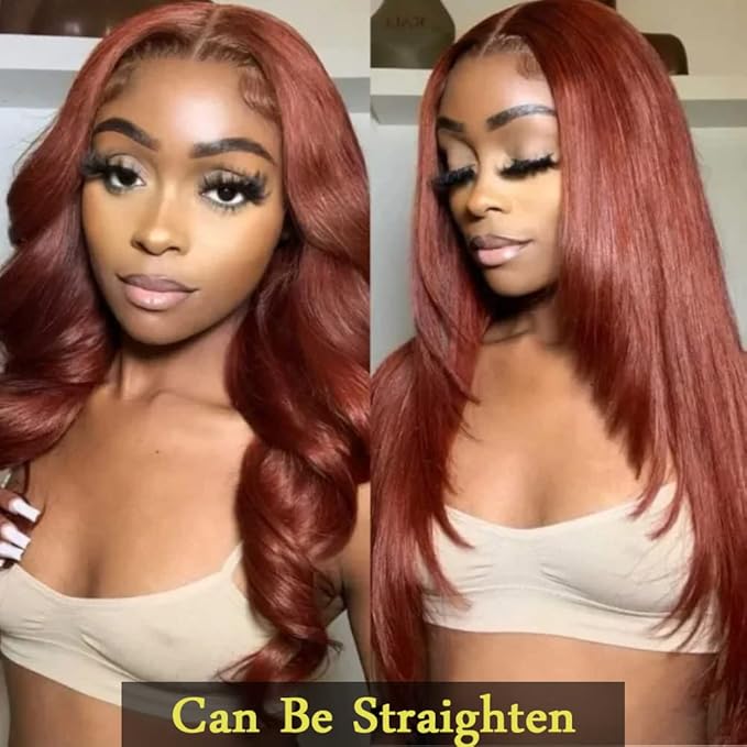 Reddish Brown Human Hair Wig Body Wave 5x5 Closure Wigs Human Hair Wigs For Black Women 24 Inch