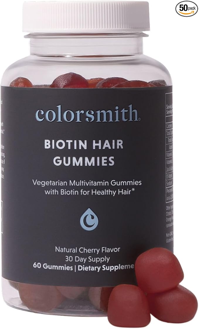 Biotin Hair Gummies, Multivitamin, Cherry Flavor, 60 Count, 30 Day Supply
