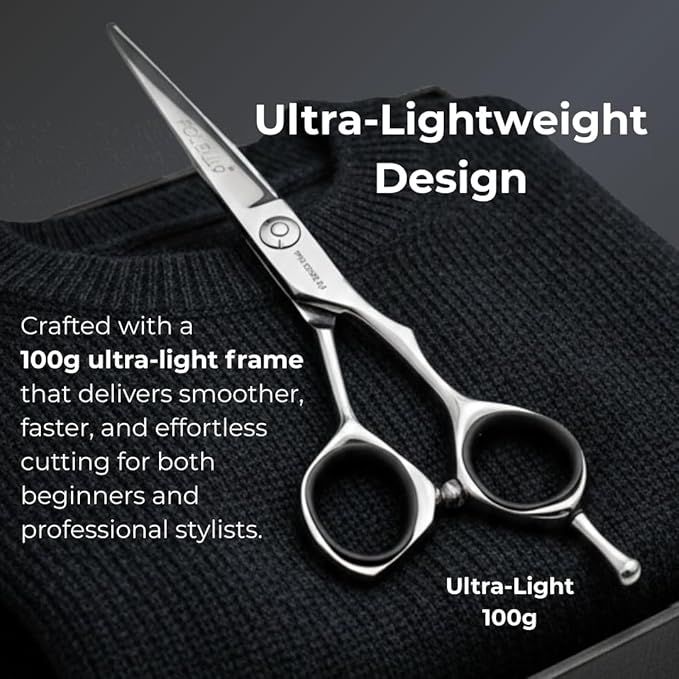 Stainless Steel Right-Handed Thinning Scissors for Unisex, Convex Blade, Adjustable Ball Bearing Screw – Includes Cleaning Oil & Cloth – 5.5 Inch