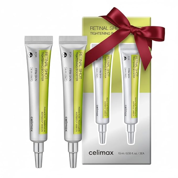 celimax The Vita A Retinal Shot Tightening Booster Duo Set 15mlx2 | Holiday Gift Set, Stocking Stuffers for Women | with Retinal 0.1%, Matryxyl 3%, Pore Minimizer, Wrinkles & Fine Lines, Firmer Skin,
