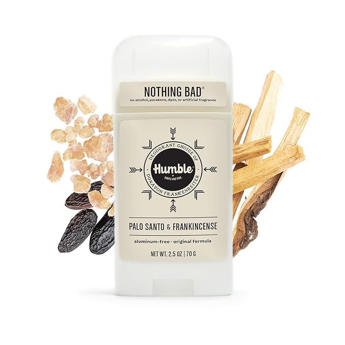 HUMBLE BRANDS Original Formula Aluminum-free Deodorant. Long Lasting Odor Control with Baking Soda and Essential Oils, Palo Santo and Frankincense, Pack of 3