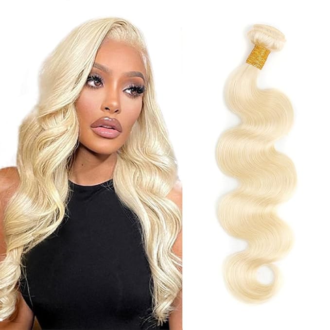 Freiuoke 613 Body Wave Bundle Blonde Human Hair Bundles 613 Bundles Human Hair Brazilian Unprocessed Virgin Hair Single Bundle 20 Inch 50g