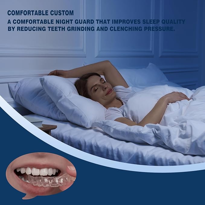 Custom Night Guard for Bruxism, Teeth Grinding & Clenching, Comfortable & BPA-Free Mouthguard, Includes Case & Easy-to-Use Mold Kit, Relieves Jaw Tension & Protects Teeth