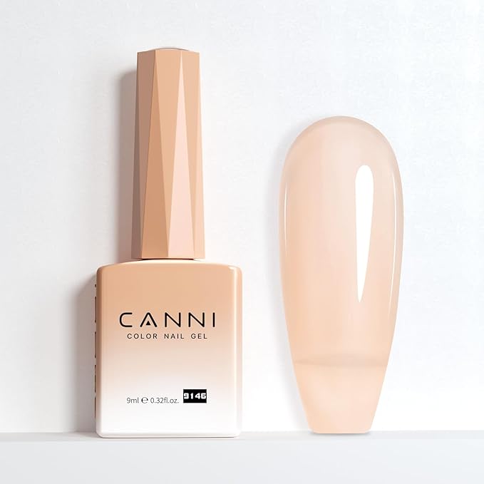 CANNI Pink Gel Nail Polish, 1Pcs Jelly Nude Pink Gel Polish Sheer Clear Light Pink Translucent Color