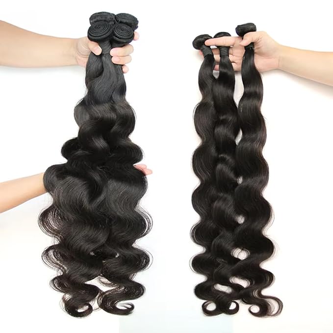 12 A Human Hair Bundles 16 18 20 22 Inch Body Wave Curly Bundles Human Hair 100% Unprocessed Brazilian Raw Virgin Hair 4 Bundles Body Wave Natural Color