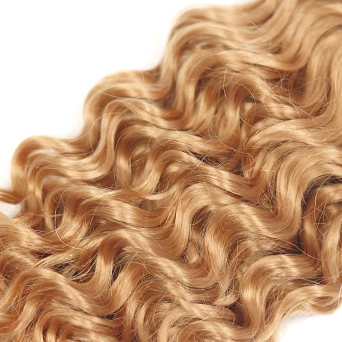 Honey Brown Bundles #4 Deep Wave Human Hair Bundles 18 20 22 inch 2 Tone Honey Blonde and Brown Color