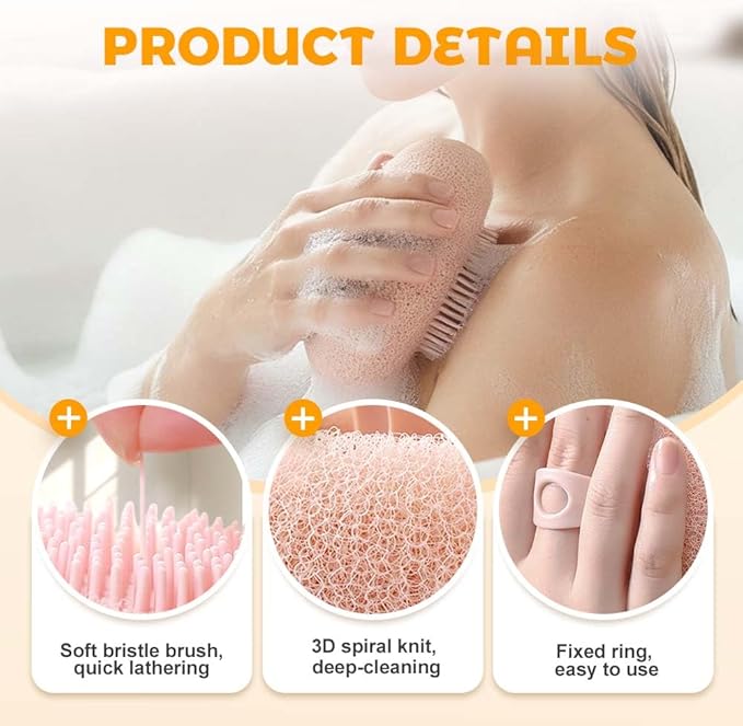 Super Soft Sunflower Suction Cup Bath Ball, 2025 New Exfoliating Bath Bath Sponge Cleaning Brush with Finger Rings for Women and Men (Pink, 4 pcs)