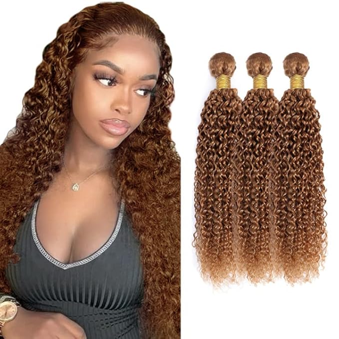30 32 34 Inch Brown Bundles Human Hair #30 Dark Brown Water Wave 3 Bundle Unprocessed Brazilian virgin hair Weave Extensions Double Weft 50 Grams/Bundle Colored Brown Bundles for Woman