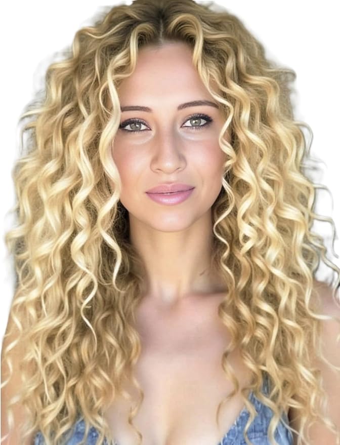 EnvieMe Luxury Hair Extentions Remy Cuticle Intact Double Drawn Real Human Hair Deep Wave Curl Seamless Invisible Clip-In Extentions #1001 Light Blonde 120g 22 inch 8 pcs