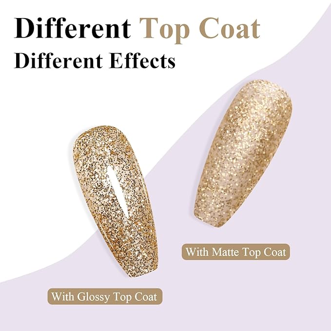 10ml Hema Free Glitter Gel Nail Polish Soak Off Long Lasting Christmas Gold Gel Polish Salon DIY at Home Gift for Women 1Pcs