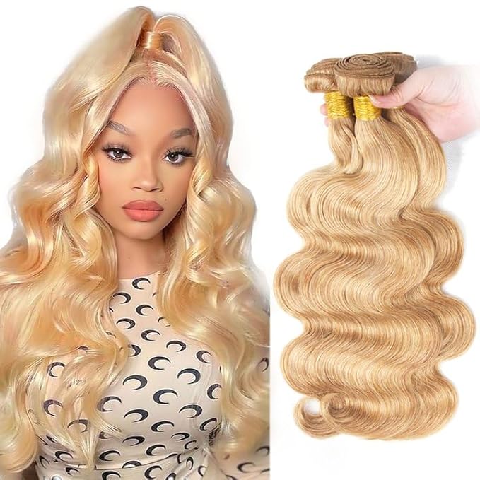 Blonde Human Hair Bundles 27/613 Body Wave Bundle 613 Human Hair 3 Bundles 16 18 20 inch Blonde Body Wave Bundle #27 Color
