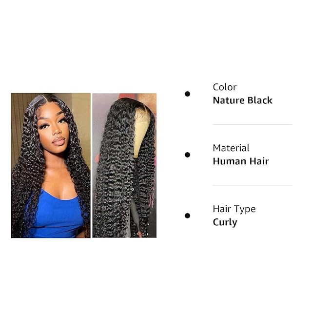 Manorshen Deep Wave Lace Front Wigs Human Hair 13x4 Lace Frontal Wigs for Women Glueless Transparent Lace 180% Density Wigs Pre Plucked with Baby Hair Natural Hairline