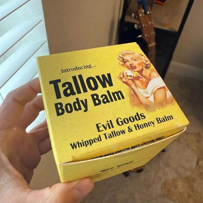 Whipped Beef Tallow and Honey Balm Moisturizer for Skin, Face, Lips, Body - Unscented