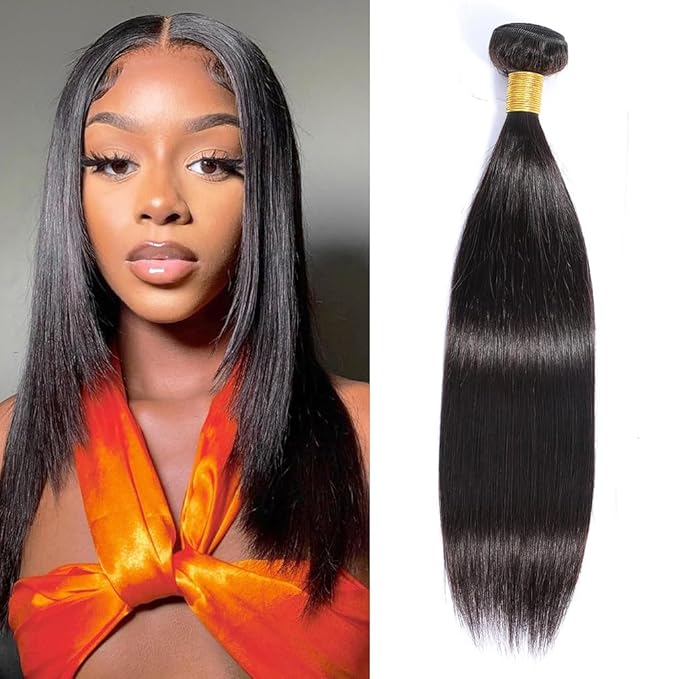 Straight Bundles Human Hair 12A Grade Human Hair Bundles 12 Inch For Black Women 180 Density Unprocessed Virgin Human Hair Extensions Natural Color Straight Hair Bundles