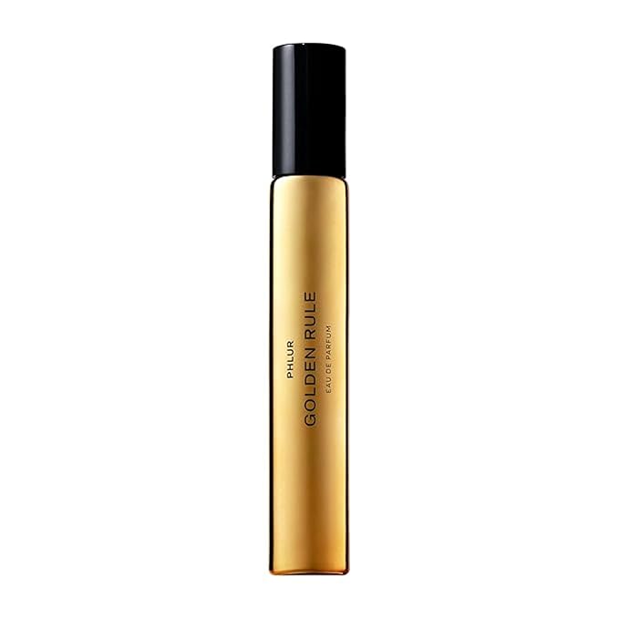 PHLUR Golden Rule Eau de Parfum - Travel Size Perfume Fragrance - Fruity Floral Perfume with Mandarin, Pink Pepper, Pear, Jasmine, Coconut Milk, Sandalwood & Vanilla Cream (9.5mL)