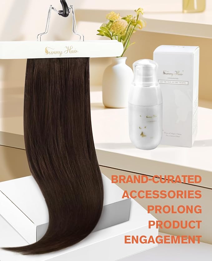 Sunny Hair Genius Weft Extensions Human Hair 24 Inch Genius Weft Hair Extensions Real Human Hair Brown Hand Tied Sew In Hair Extensions For Women Sew In Hand Tied Extensions 80G #4
