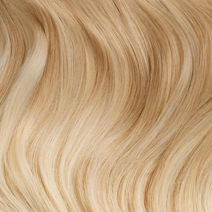 Luxy 100% Remy Human Hair Extensions for Thin Hair Thinning Hair Fill-Ins – 6 Seamless Wefts Multi-Dimensional Color Blend - Natural-Looking Volume & Coverage 50 grams 12" Blonde Balayage