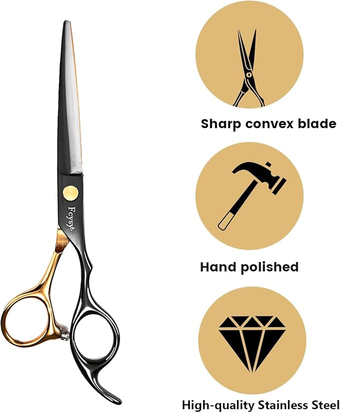 Fcysy Professional Barber Scissors Kit - Thinning Shears for Texturizing Hair Cuts, Salon & Wig Scissors Set for Women & Men