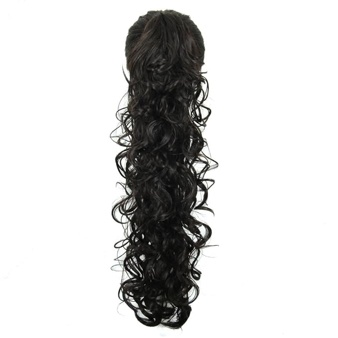 S-ssoy 31"(78cm) Women's Curly Pony Tail Hair Piece Synthetic Claw Clip Ponytail Wavy Long Curled in Hair Extension Extensions Long/Voluminous Wig Hairpieces for Women Girls Lady,2#