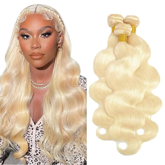 613 Bundles Human Hair Blonde Body Wave Human Hair 3 Bundles 12 14 16 Inch Brazilian Virgin Remy Hair 613 Body Wave Bundle Hair Extensions