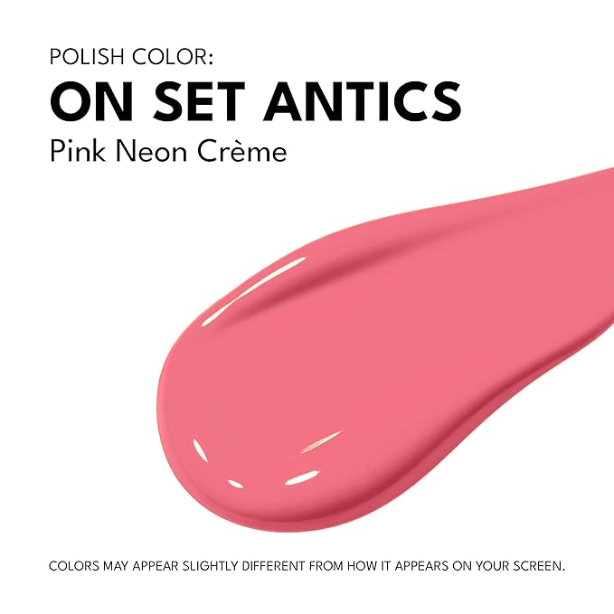 RC Red Carpet Manicure Fortify & Protect Pink Neon Crème Gel Polish for Strong, Healthy Nails - Infused with Vitamin A & Biotin - (On Set Antics) Led Nail Gel Color, 0.3 Fl Oz