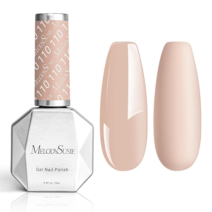 MelodySusie Thick Peach Nude Gel Nail Polish,0.5fl oz Soak Off UV LED Sand Nude Gel Polish Gift for Women Nail Art Manicure Salon DIY Nail Design Decoration at Home-110