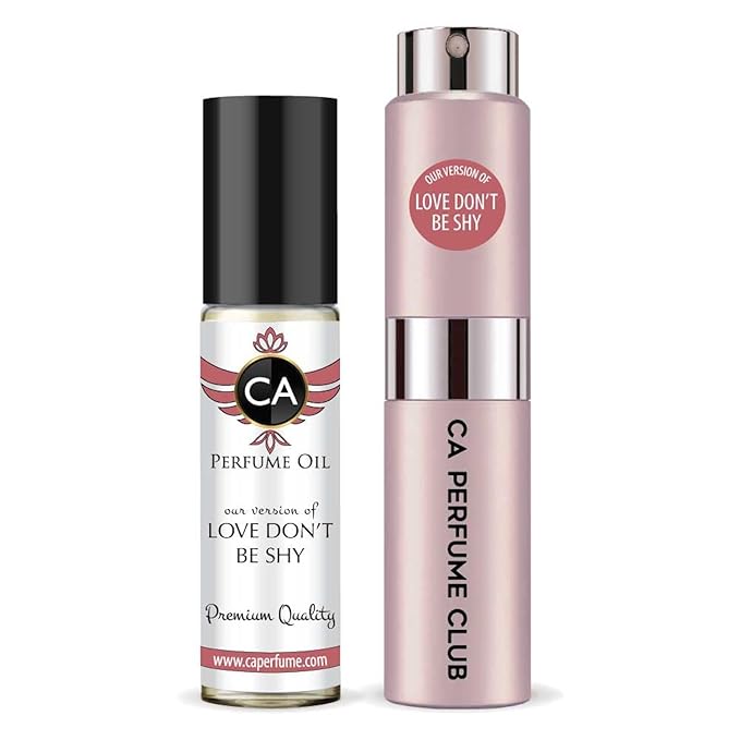 CA Perfume Duo Impression of Love Don’t Be Shy For Women Perfume Layering Set Long Lasting Travel Size EDP + Body Oil Roll-On Bottle 0.27 Fl Oz+0.33 Fl Oz