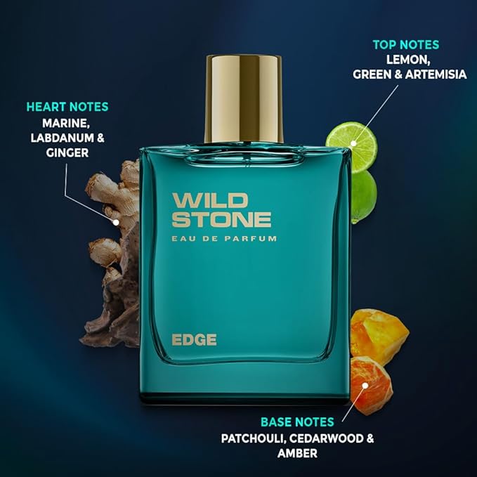 Wild Stone Edge Eau de Parfum for Men, 100 Ml | Long-lasting Eau De Parfum | Luxury Fragrances | Fragrance for Modern Lifestyle | Clean Ingredients | Premium Scent For Men