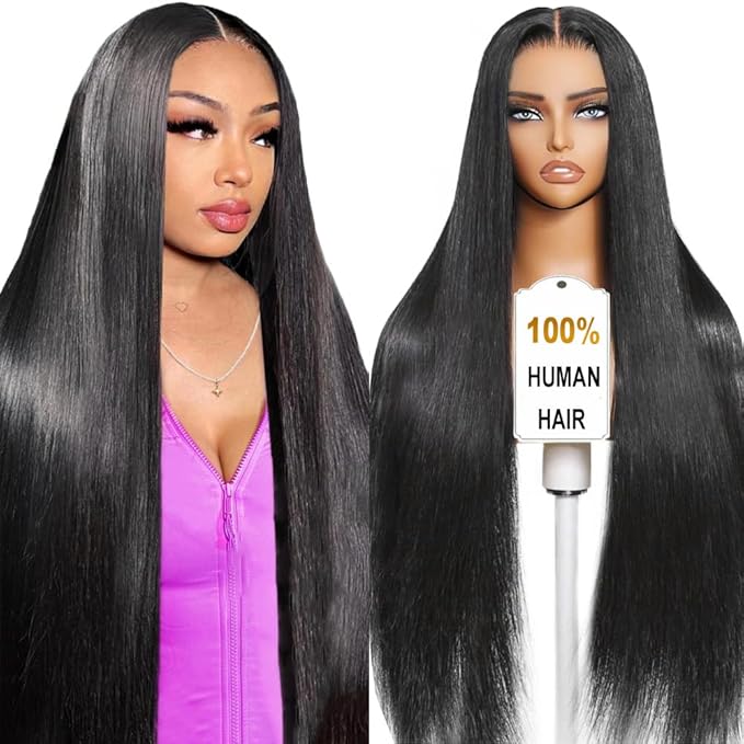 ALI PANDA (2-YEAR Life, 250g, 250% Density 6x4 Wear and Go Wig,100% Human Hair, Skinlike HD Glueless Closure Wigs Human Hair Pre Plucked Pre Cut, (0.1mm Ultra-Thin HD Lace), Middle Part 26 Inch