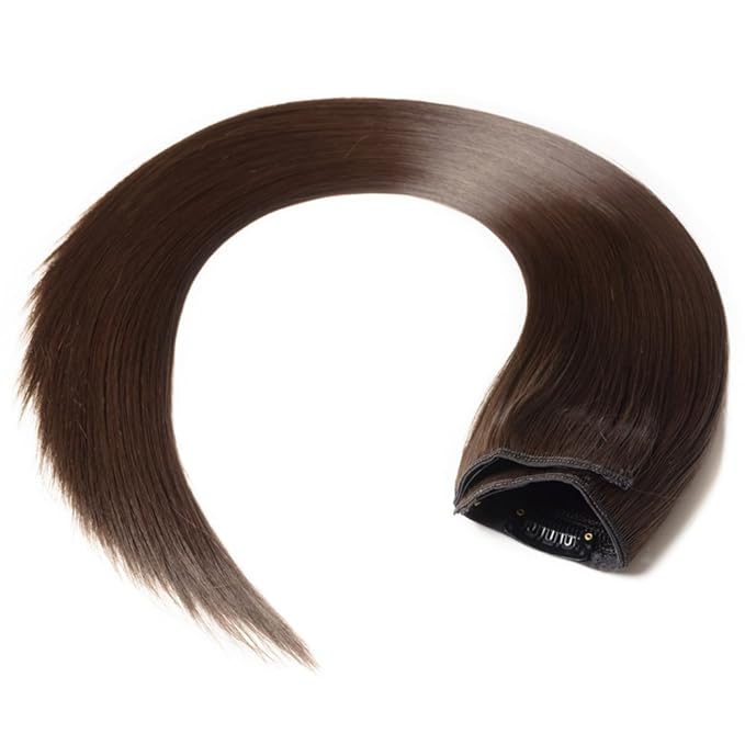 S-noilite® Trendy Medium Brown 30" Straight Curly 3/4 Full Head One Piece 5clips Clip in Hair Extensions Long Poplar Style for Xmas Gifts