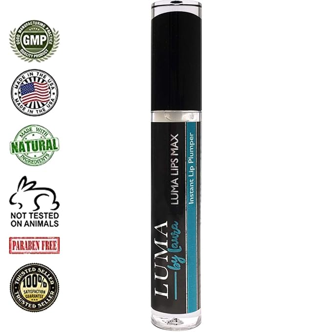 Moisturizing Lip Plumper Gloss for Aging and Thinning Puckers - Pout Enhancer Lip Care Products with Peptide, Vitamin E and Hyaluronic Acid - Plumping Lip Gloss - Clear and Glossy