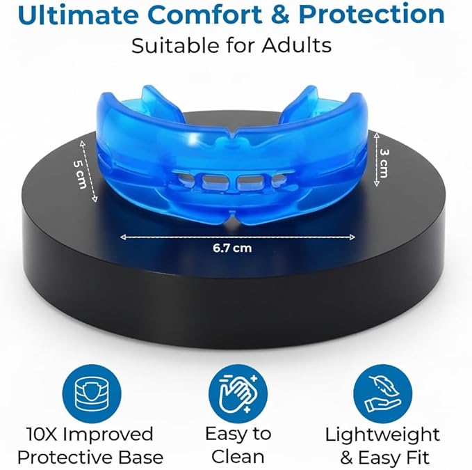 Reviv R1 Mouth Guard For Grinding Teeth At Night | Food-Grade Silicone Night Guard | Bite Guard For Teeth Clenching Nighttime Protection During Sleep For Men & Women As Anti Jaw Clenching (Large Blue)