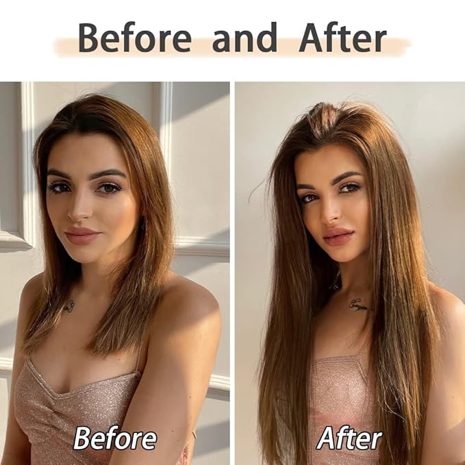 Brown Clip in Hair Extensions Straight Invisible 22" Long Synthetic Thick Clips on Hairpieces for Women 5PCS Black Curly Wavy 18" Girls Blonde Red White Natural Full Head Party Daily Use 5 Oz