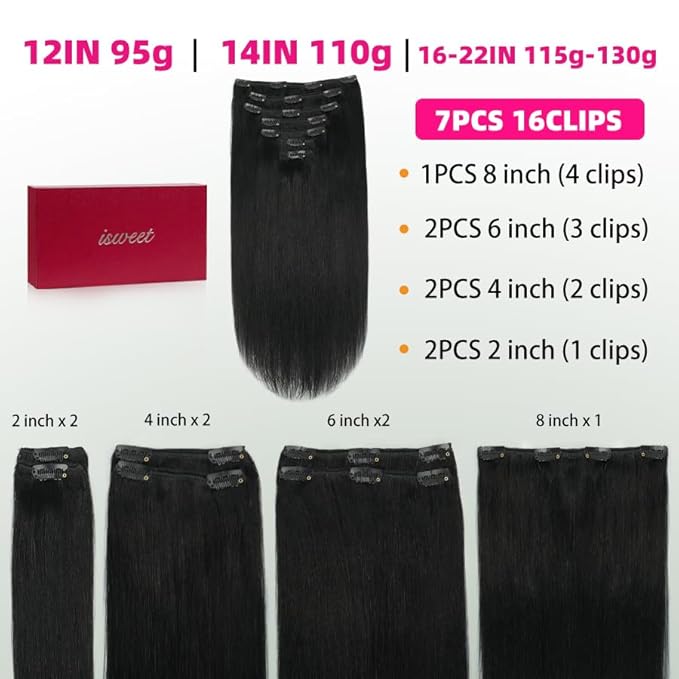 Straight Clip in Hair Extensions Real Human Hair, 7Pcs 18 Inch 105g #8 Ash Brown Invisible Natural Soft Real Human Hair Extensions Clip ins, Double Weft Hair Extensions Real Human Hair for Women