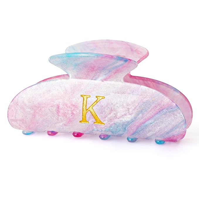 Christmas Gifts for Teenage Girls Stocking Stuffers for Teen Girl | Claw Clip Initial Hair Clips | Personalized Hair Claws | 8 9 10 11 12 13 14 15 16 Year Old Gift Trendy Stuff - Lavender,K