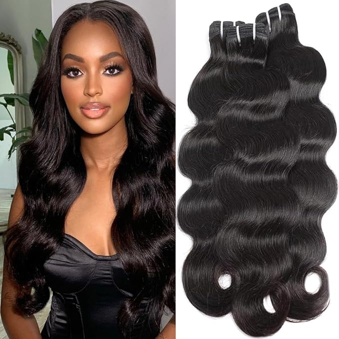 12A Human Hair Bundles 18 20 22 Inch Body Wave Bundles Human Hair 100% Unprocessed Brazilian Virgin Quick Weave Natural Black