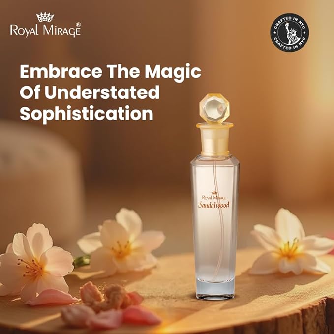 Royal Mirage Sandalwood Eau de Toilette for Women - Premium Woody Floral Perfume 100ml with Jasmine & Vanilla - Long-Lasting Feminine Fragrance Spray - Sustainable Luxury EDT Made in USA