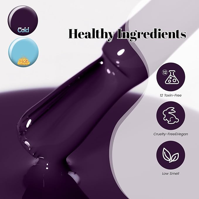 YTD Likomey Color Changing Gel Nail Polish,15ml Blue To Deep Purple Mood Temperature Change Colors Fall Winter Thermal Ombre Manicure UV Varnish,WB429