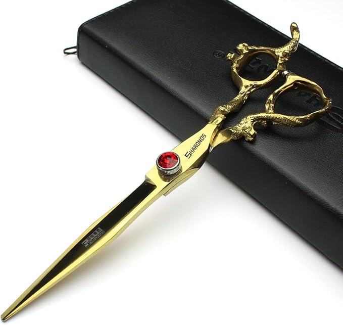 7" 7.5" 8"9" Professional Hairdressing Scissors Barber Salon Hair Cutting Dragon Shears (Large). (7 inch—B)
