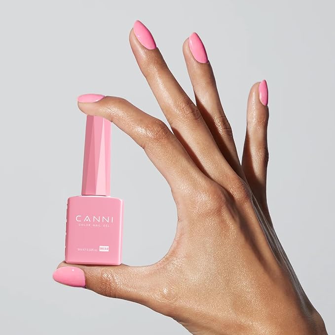 CANNI Baby Pink Gel Nail Polish, 1Pcs Light Pink Gel Polish Soft Pale Nude Pink Color Pastel High Gloss Soak Off U V Nail Manicure Salon DIY