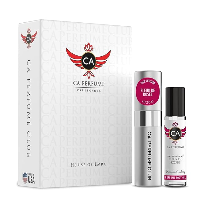 CA Perfume Impression of Fleur De Rosée for Women Eau De Parfum Spray Long Lasting Perfume Layering Set 0.27 Fl Oz + 0.33 Fl Oz