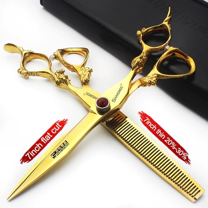Hairdressing Scissors 6/7/8/9 Professional and Efficient Scissors (7-Inch 3-Piece Set)