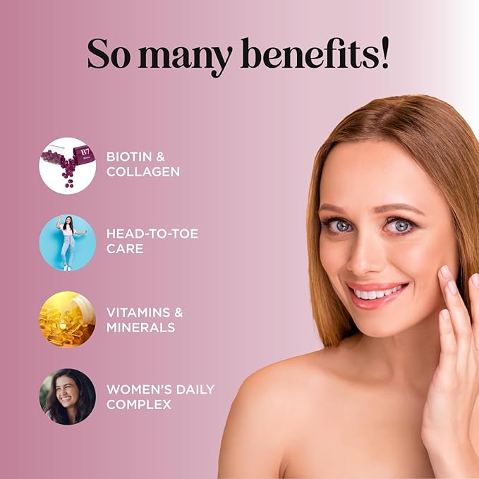 Thicker Hair Growth Vitamins for Women - Extra Strength Biotin and Collagen Supplement with Healthy Hair Vitamins for Hair Loss - Visibly Stronger and Fuller Hair Growth Supplement (1 Month) (Womens)